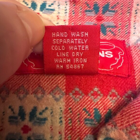 Venezia Jeans Red Plaid Button-Up Shirt 18/20 100% Cotton Holiday Vintage 90s - Picture 5 of 6